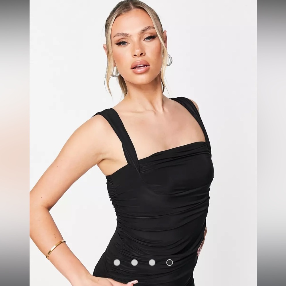ASOS Black Ruched Mini Dress - Picture 3 of 6